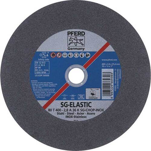Pferd Low Speed Stationary Cut-Off Wheel Premium Steel 400mm - Pack of 10
