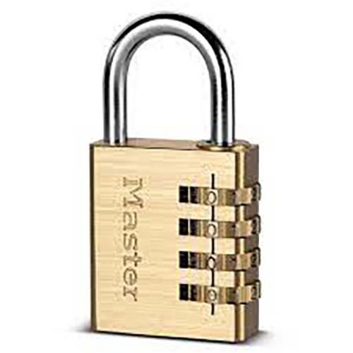 Master Lock 604DAU 40mm Brass Combination Padlock – Steel Shackle - Box of 4