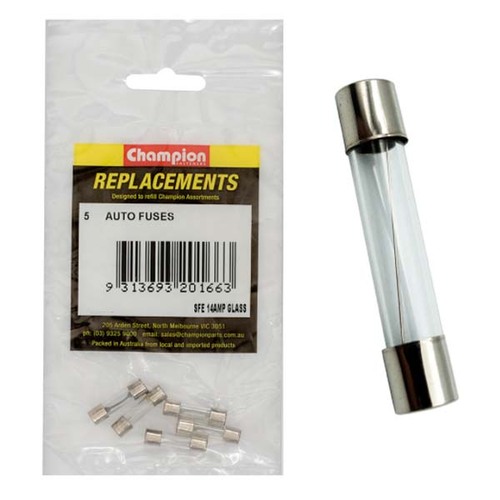 Champion C105-4 Glass Fuse SFE 14 Amp - 5/Pack