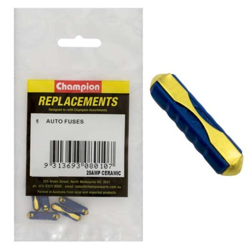 Champion C105-15 Ceramic Fuse 25 Amp - 5/Pack