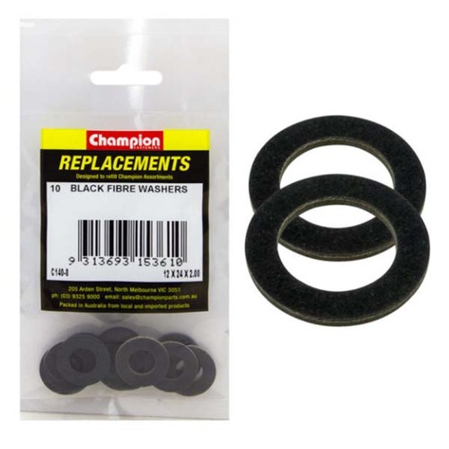 Champion C140-8 Black Fibre Washer 12 x 24 x 2mm - 10/Pack