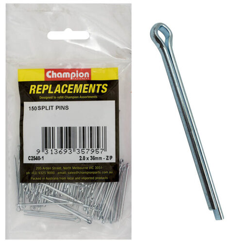Champion C2540-1 Split Pin 2.0 x 36mm Zinc Plated - 150/Pack