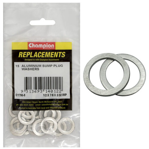 Champion C1790-8 Flat Washer 1/2 x 7/8" x 2.5mm Aluminium - 15/Pack