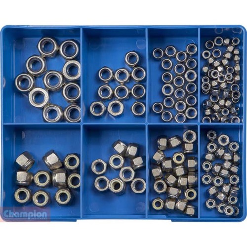 Champion CA1836 Self-Locking Nuts Metric/Imperial Assortment Kit - 155 Pcs