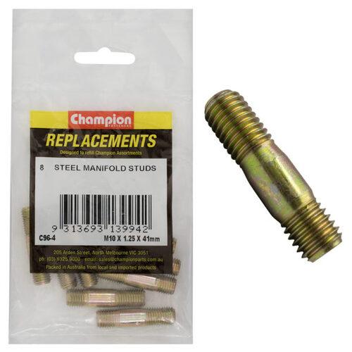 Champion C96-4 Manifold Stud M10 x 41 x 1.25mm - 8/Pack
