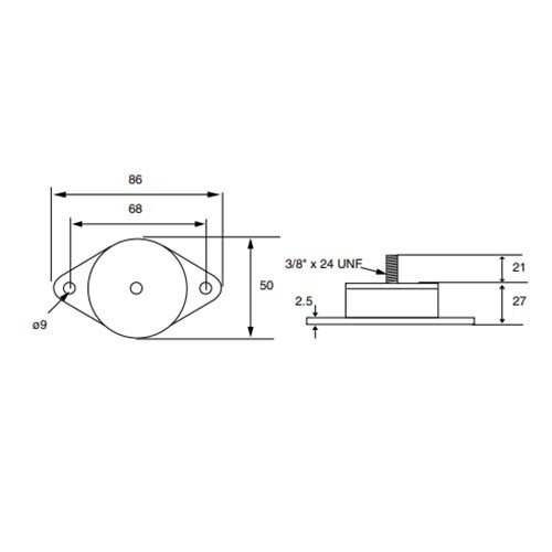 Mackay M2134 General Machinery Isolator 3/8in x 24UNF - 26 to 85kg Load
