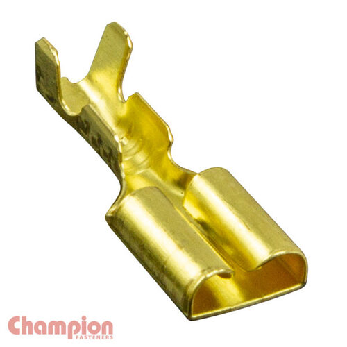 Champion QCF Crimp Terminal Female Lanced Push On Brass - 100/Pack