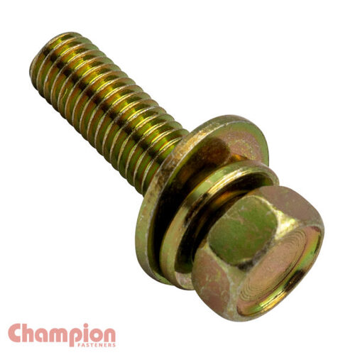 Champion CBP192 Hex Set Screw Sems Flat Washer M8 x 25mm Steel - 50/Pack