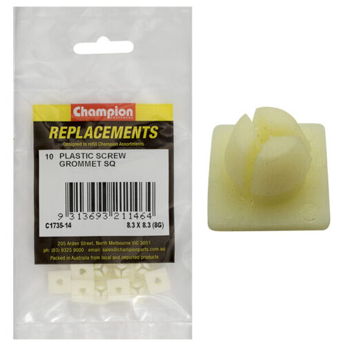 Champion C1735-14 Screw Grommet 8.3 x 8.3mm Hole White - 10/Pack