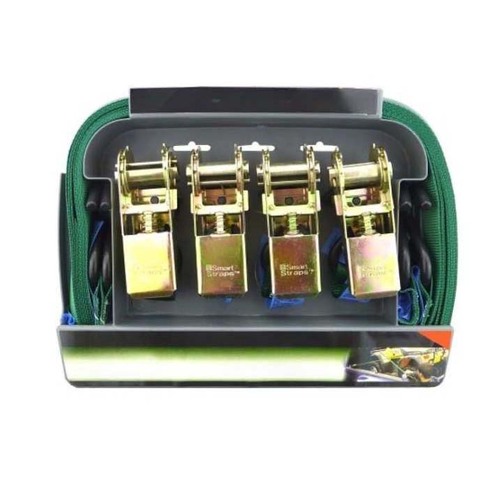 SmartStraps Ratchet Tie Down Strap Green 3m - 4/Pack