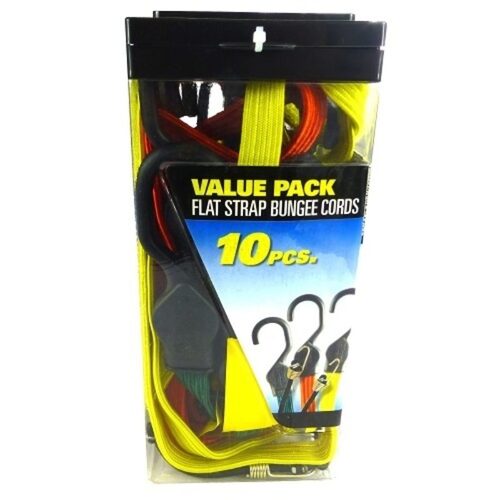 SmartStraps Flat Strap Bungee Cords Assorted - 10 Pieces