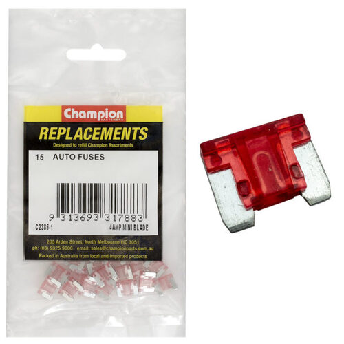 Champion C2385-1 Blade Fuse Mini 4 Amp - 15/Pack