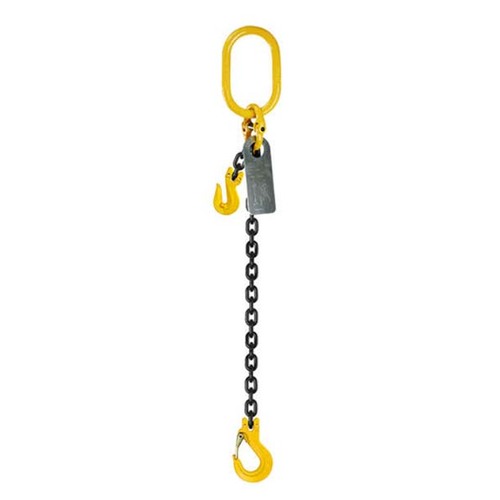Grade 80 Chainsling 6mm x 2m 1 Leg W/ Clevis Grab Shortner & Sling Hook