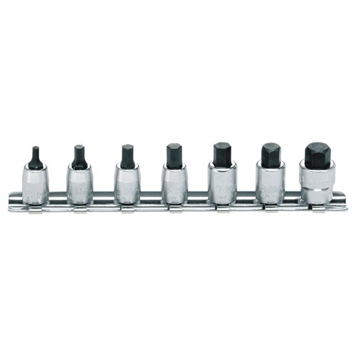 Ko-Ken 1/4" Drive Inhex (3 - 10mm) On Rail Socket Set, 7 Pieces