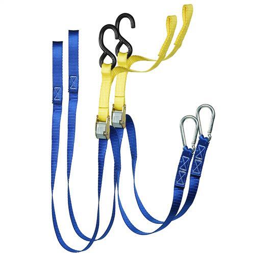 Austlift 25mm x 1.7m Motor Bike Tie Down With Snap & S Hook (Pair)