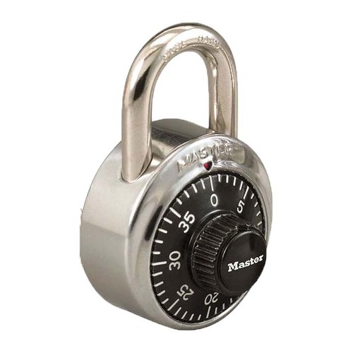 Master Lock 48mm Simple Combination Dial Black Padlock - Steel Shackle