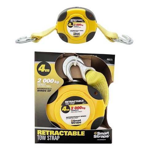 SmartStraps Retractable Tow Strap Automatic Winds 4m x 2000 Kg Capacity