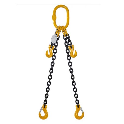 Garrick Grade 80 Chain Sling 8mm x 2m 2 Leg - Latch Type Hook With Shorteners