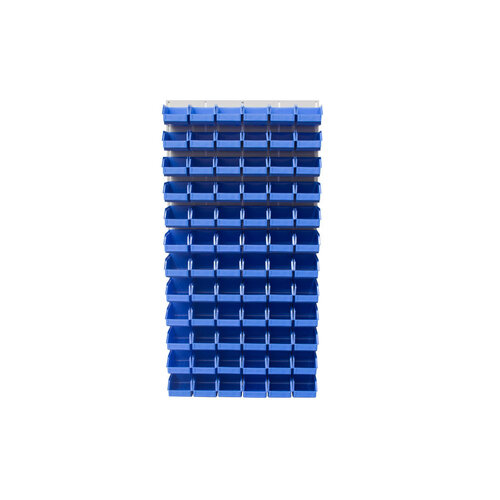 Ezylok LP5 Louvred Panel & 72 Pieces Size 6 Plastic Bin - Blue Colour