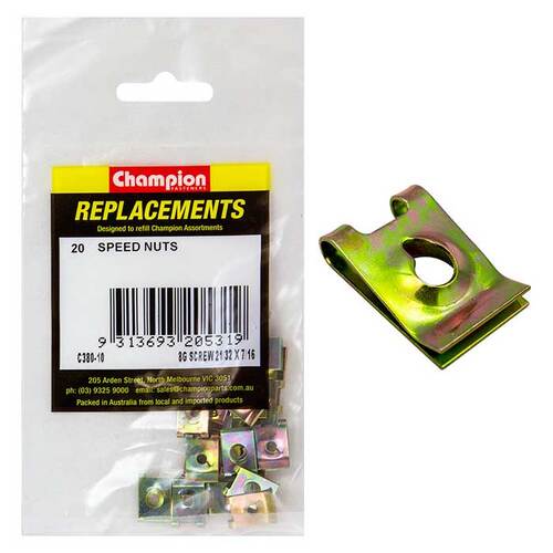 Champion Captive Nut 17.00 x 11.50 x 3.70mm C380-10 - 20/Pack