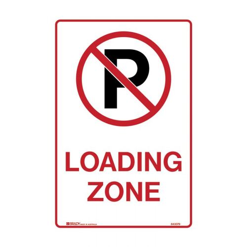 Brady No Parking Picto Loading Zone 300 x 450mm C2 Ref Aluminium