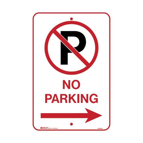 Brady No Parking Picto Arrow Right 300 x 450mm C2 Ref Aluminium