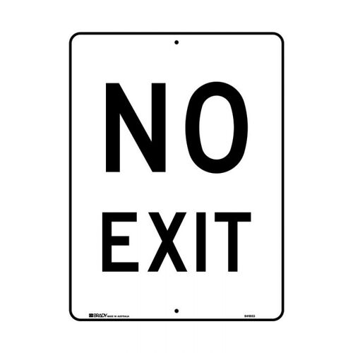 Brady Traffic Site Safety Sign - No Exit 450 x 600mm Polypropylene