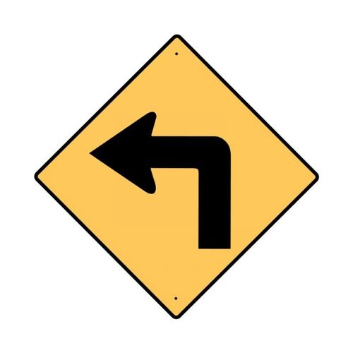 Brady Warn Road Turn Left Symbol 600 x 600mm C1 Ref Aluminium