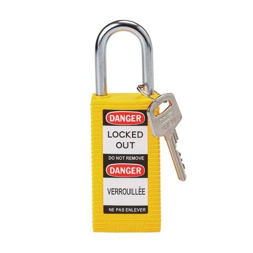 Brady Long Body Safety Plus Padlock Yellow