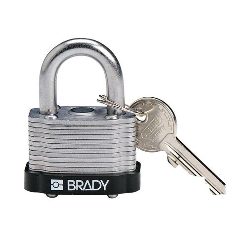 Brady Steel Padlock Keyed Differently (KD) 20mm Black