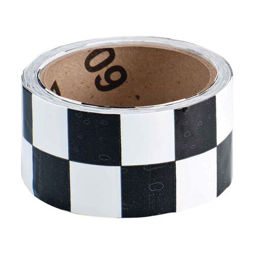 Brady Indoor Warning Tape 50mm x 16.4m White/Black Checkered
