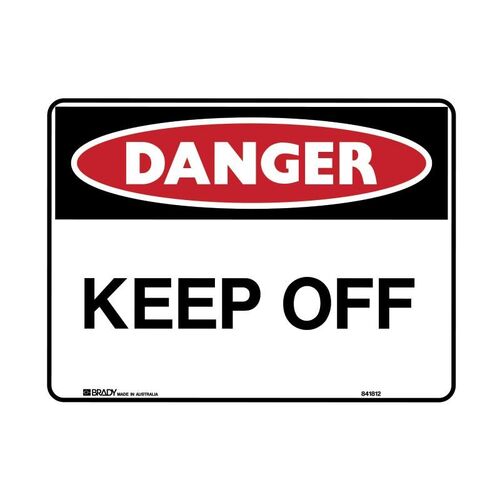 Brady Danger Sign - Keep Off 600 x 450mm Multiflute (Flute)