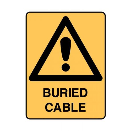 Brady Warning Sign - Buried Cable 450 x 300mm Metal (Colorbond Steel)