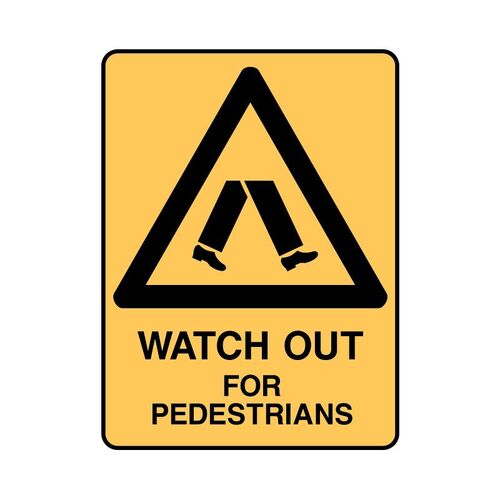 Brady Watch Out For Pedestrians 600 x 450mm UltraTuff Metal