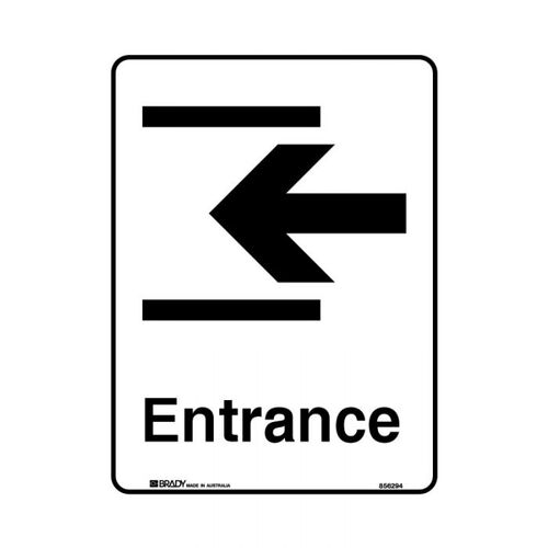 Brady Public Area Sign - Entrance Left 225 x 300mm Metal