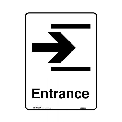 Brady Public Area Sign - Entrance Right 225 x 300mm Metal