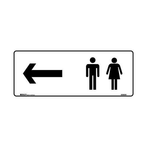 Brady Public Area Sign - Mens/Ladies Left 450 x 180mm Metal