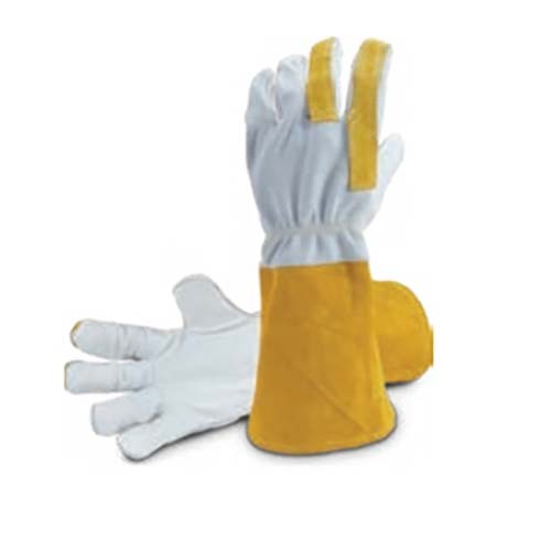 Goat Skin Tig Glove Reinforced Fingers Cow Leather Cuff Unlined 36cm (Pair)