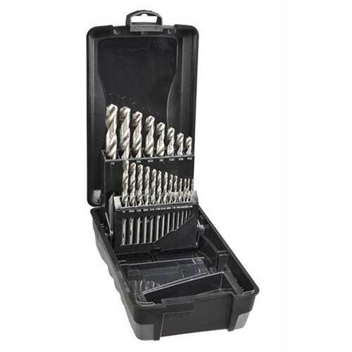 Saber 8003-F5 HSS Bright Finish Jobber Drill Set, 21pieces - ABS