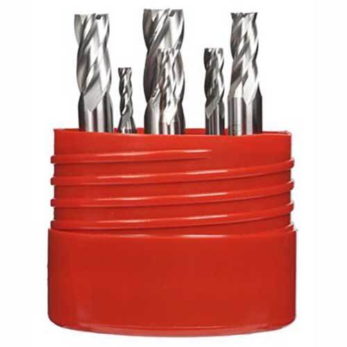 Bordo 6066-S1 Short Threaded HSS Cobalt Endmill Set 4 - 12mm, 6 Pieces