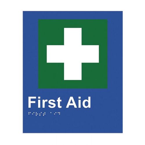Brady Braille Sign - First Aid 220 x 180mm ABS Plastic