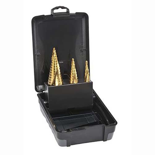 Saber Essential HSS TiN Coated Spiral Flute Step Drill Set -  Metric - 8035-S1