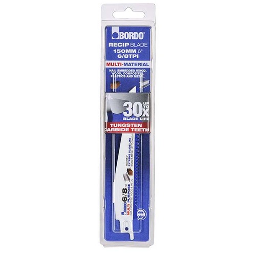 Bordo 7204-0668 150mm (6") 6/8TPI TCT Reciprocating Saw Blade - Multi Cutting