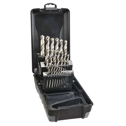Saber 8002-M3 Bright HSS Jobber Drill Set - ABS Plastic, 25 Pieces