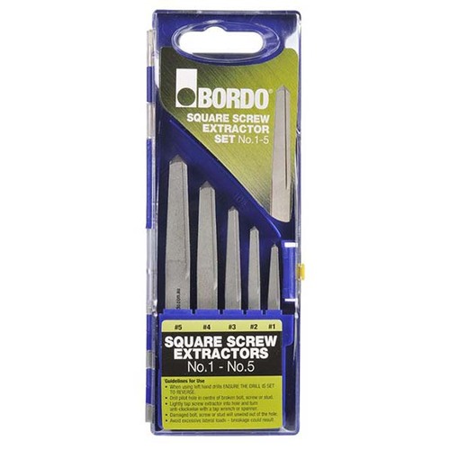 Bordo Square Screw Extractor Set No.1 to 5