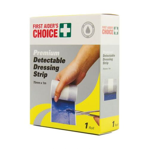 First Aiders Choice Blue Detect Dressing Strip 7.5cm x 1m