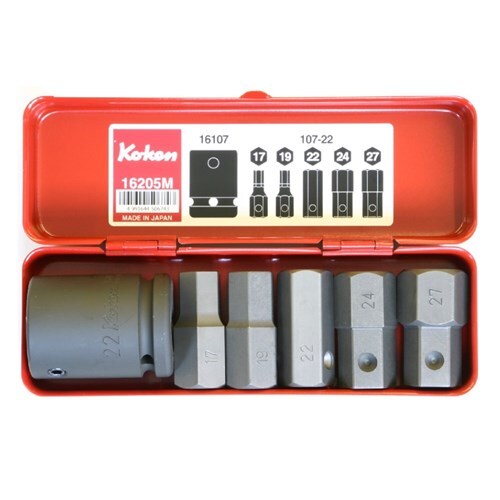 Ko-Ken 3/4"Drive Impact Bit Holdr & Bit Set, 6pieces KO16205M