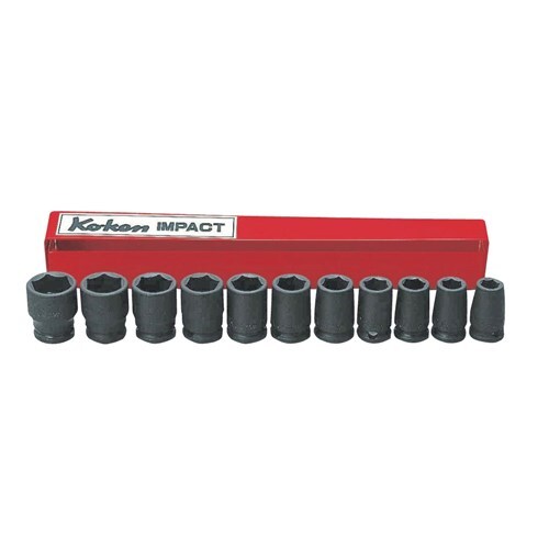 Ko-Ken 8-19mm Impact Socket Set 3/8" Drive, 11Pieces - KORS13400M/11
