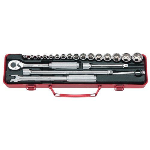 Ko-Ken Socket Set 3/8" Drive (6Pt & 12Pt) 6 - 22mm, 21 Pieces - KO3206M
