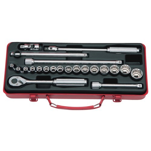 Ko-Ken Socket Set 3/8" Drive (6Pt & 12Pt) 6 - 22mm, 22 Pieces - KO3210M